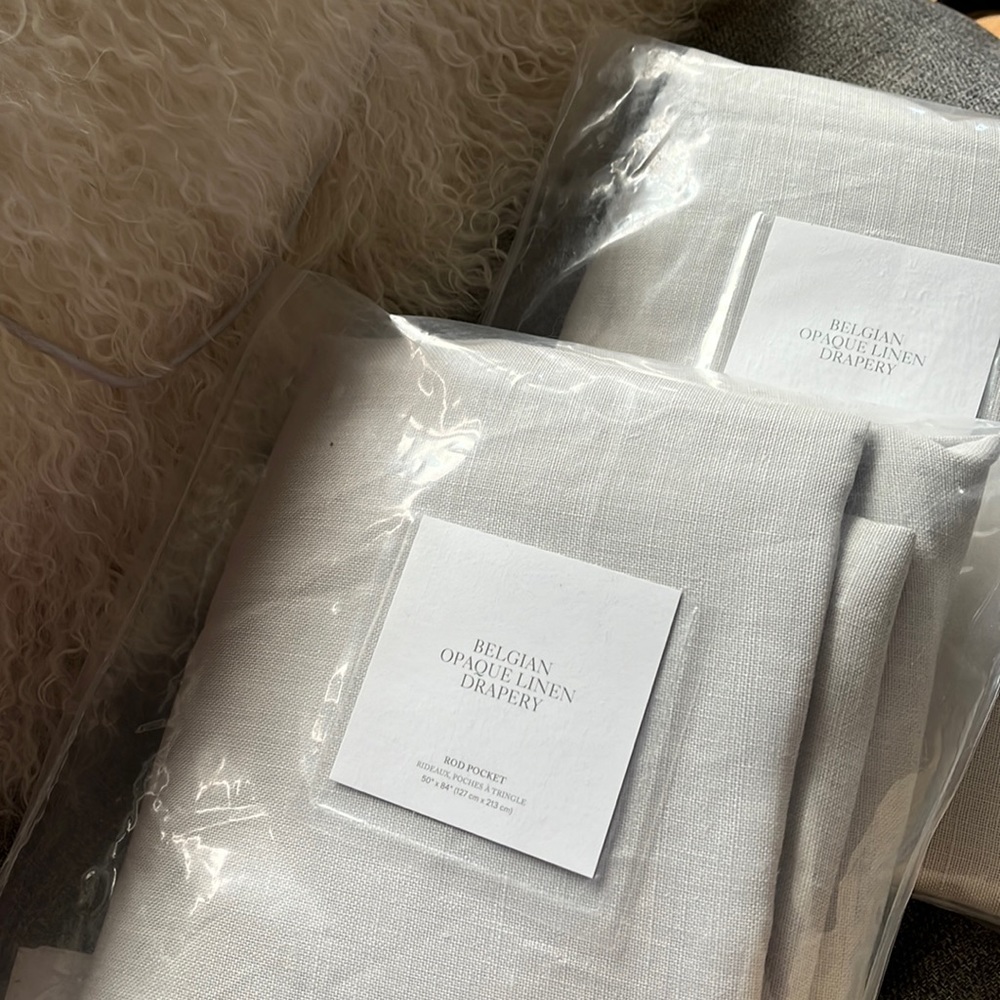 RESTORATION HARDWARE 2 Belgian Linen Panel curtains